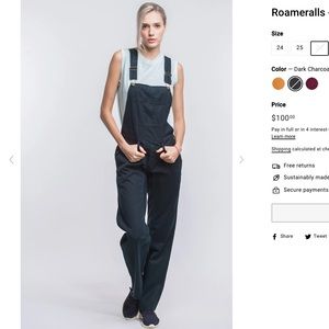 Roamers overalls, roameralls black hemp organic cotton overalls size 26
